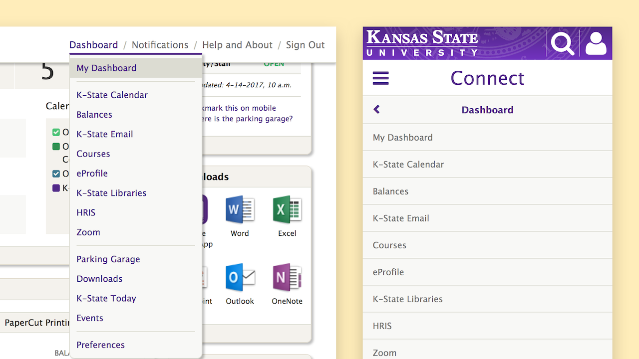 K-State Connect Navigation