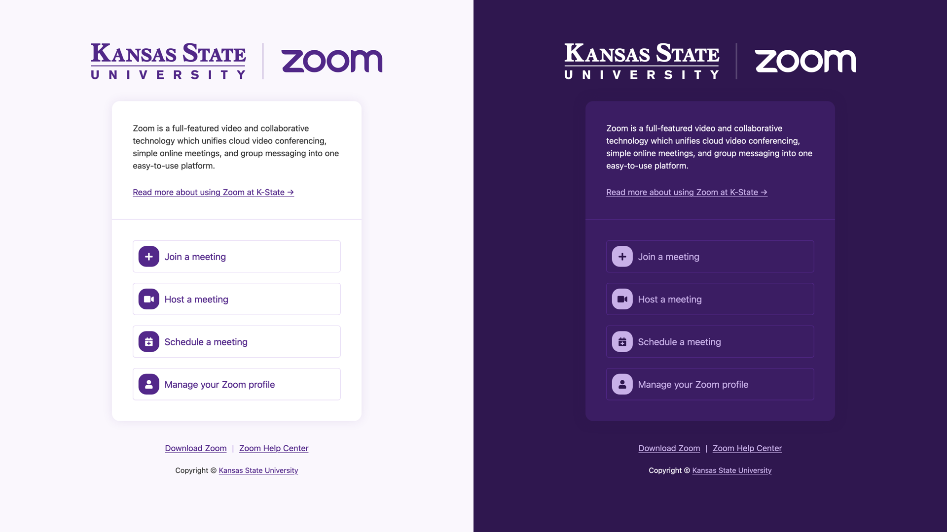 Screenshot of landing page with system light mode